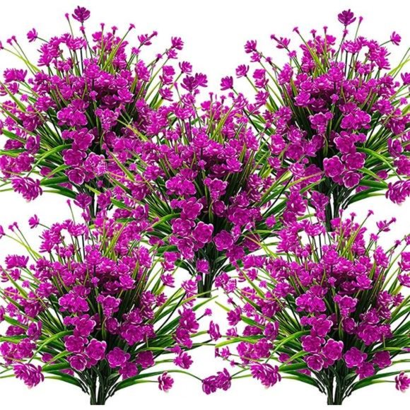 10 Bundles Artificial Flowers Outdoor UV Resistant Fake Plants Indoor Outdoor - Picture 1 of 6